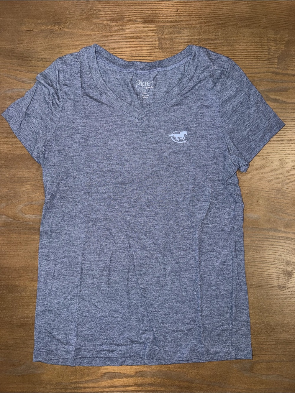 Piper Women's Heathered Blue V-Neck Short Sleeve Tee